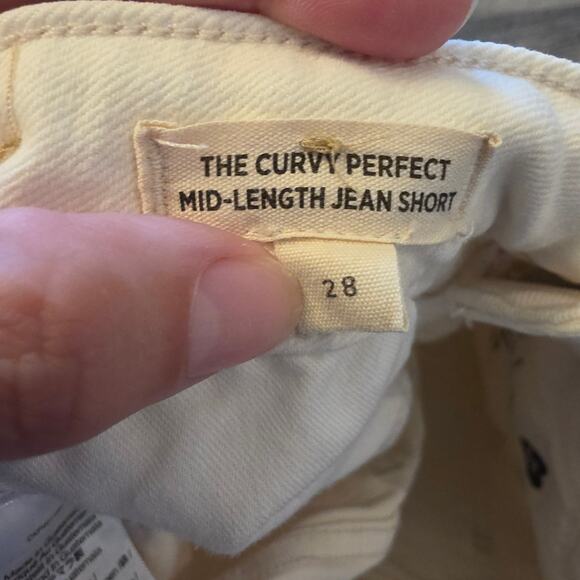 Madewell Curvy Perfect Mid length Jean short white cut off size 28 - Picture 5 of 8